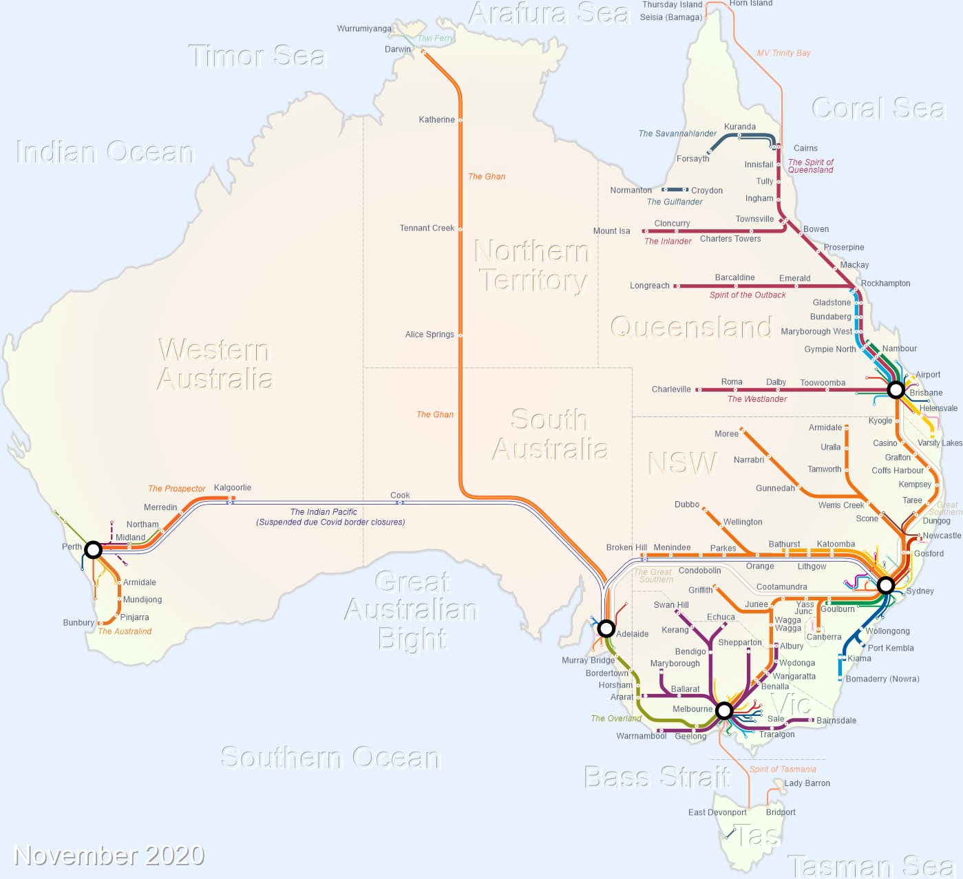 Australian Rail Map